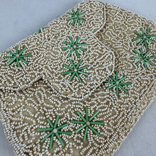 Load image into Gallery viewer, Original 1930's French Evening Bag in White and Green Glass Beads - Charming Purse
