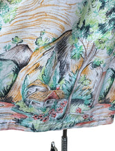 Load image into Gallery viewer, Vintage St Michael Cotton Border Print Skirt with a Cottage - Waist 26
