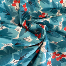 Load image into Gallery viewer, Original 1940's or 1950's Red, White and Blue Cotton Dressmaking Fabric - 35" x 105"
