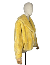 Load image into Gallery viewer, Original 1950&#39;s Blonde Faux Fur Jacket with Large Shawl Collar - Bust 38 40
