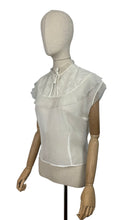 Load image into Gallery viewer, Original 1950&#39;s Sheer White Nylon Ruffle Blouse by &#39;The Claymar Reg&#39;d&#39; - Bust 37 39 *
