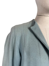 Load image into Gallery viewer, Original 1940&#39;s Wool Jacket in Soft Blue with Studded Cuffs and Pockets - Bust 36 38
