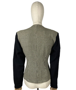 Original 1940’s Gimbel Brothers Black and White Check Jacket - Bust 36 38