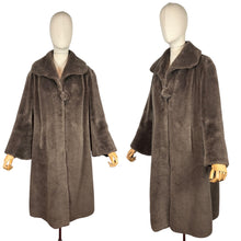 Load image into Gallery viewer, Original 1940's 1950's Faux Fur Coat with Large Single Button Fastening By John Fox
