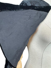 Load image into Gallery viewer, Original 1930's Inky Black Velvet Cape with Crepe Lining - Bust 34 36
