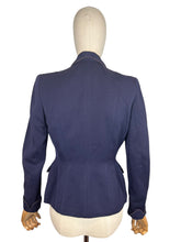 Load image into Gallery viewer, Original 1940's Blue Wool Single Breasted Jacket by Hamilton Fashions of New York - Bust 34 36
