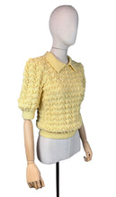 Load image into Gallery viewer, Vintage Hand Knitted Wool Jumper in Soft Yellow - Knitted from a 1940's Pattern - Bust 34 36 *
