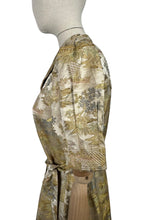 Load image into Gallery viewer, Original 1930’s Chinese Silk Brocade House Coat Robe in Gold, Pink and Blue - Stunning Evening Gown - Bust 36
