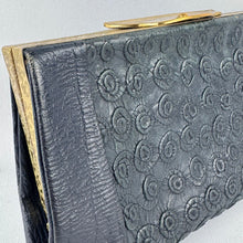 Load image into Gallery viewer, Original 1930&#39;s Midnight Blue and Bottle Green Textured Leather Clutch
