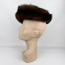 Load image into Gallery viewer, Original 1950&#39;s Brown Velvet and Real Fur Hat by Henry Ash
