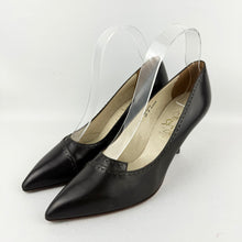 Load image into Gallery viewer, Original 1950&#39;s Clarks Skyline Piquette Dark Brown Leather Stiletto Heels - UK 5 5.5
