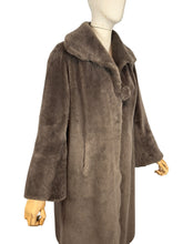 Load image into Gallery viewer, Original 1940's 1950's Faux Fur Coat with Large Single Button Fastening By John Fox
