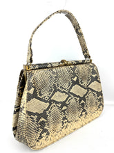 Load image into Gallery viewer, Original 1940’s 1950’s Large Sized Faux Snakeskin Handbag with Matching Purse
