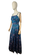 Load image into Gallery viewer, Stunning Original 1950&#39;s Sidney Smith Evening Dress in Blue, Pink and Green - Bust 36 *
