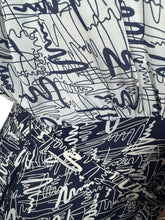 Load image into Gallery viewer, Original 1940's Volup Dress and Jacket Set in White and Navy Blue with Original Belt - Bust 44 46
