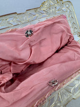Load image into Gallery viewer, Original 1940's Pink Crochet Bag with Early Plastic Frame
