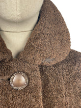 Load image into Gallery viewer, Original 1930&#39;s Dark Brown LISPAK British Alpaca Wool Coat with Huge Buttons by Barnett-Hutton - Bust 38 40
