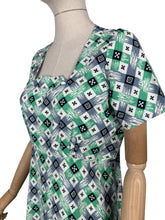 Load image into Gallery viewer, Original 1930's 1940's Green, Grey, White and Black Check Dress - Bust 36
