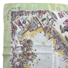 Load image into Gallery viewer, Original 1940&#39;s 1950&#39;s Pistachio Green Crepe Tourist Scarf for Bath and Brighton - Great Headscarf
