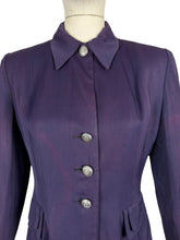 Load image into Gallery viewer, Wounded but Wearable Original 1940's Purple Wool Single Breasted Jacket - Bust 36
