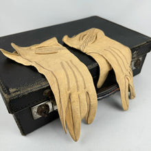 Load image into Gallery viewer, Original 1930&#39;s Natural Kid Leather Gauntlet Gloves - AS IS - Size 6
