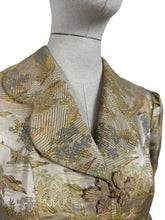 Load image into Gallery viewer, Original 1930’s Chinese Silk Brocade House Coat Robe in Gold, Pink and Blue - Stunning Evening Gown - Bust 36
