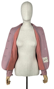 Original 1940's Pretty Pink Lightweight Wool Single Breasted Jacket - Bust 36 38