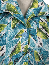 Load image into Gallery viewer, Original 1950's Roy Freres Green, Blue, White and Black Abstract Print Day Dress - Bust 36 38
