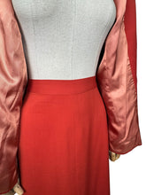 Load image into Gallery viewer, Original 1940&#39;s Lightweight Red Wool Suit by Strauss-Hirshberg&#39;s - Bust 40

