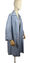 Load image into Gallery viewer, Original 1950&#39;s Ice Blue Grosgrain Edge to Edge Coat - Bust 36 38 40
