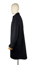 Load image into Gallery viewer, Original 1950's Hilmorn Reg'd Inky Black Wool Coat with Astrakhan Fur Trim - Bust 42 44
