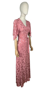 Vintage 1970's Does 1930's EGO Full Length Evening Dress with - Bust 32