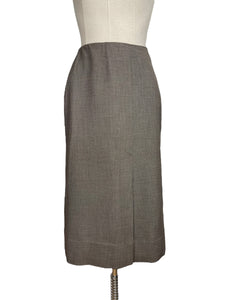Original 1940's Wool Skirt in Beige and Brown - Waist 28"