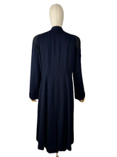 Load image into Gallery viewer, Original 1940&#39;s Navy Blue Medium Weight Wool Coat with Soutache Detail - Bust 38 40
