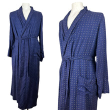 Load image into Gallery viewer, Original Men&#39;s 1940&#39;s 1950&#39;s Blue, Red and Cream Geometric Print Cotton Dressing Gown - Chest 44
