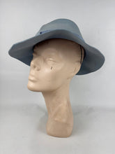 Load image into Gallery viewer, Original 1930's 1940's Pale Blue Felt Fedora with Grosgrain Trim
