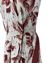 Load image into Gallery viewer, Original 1940&#39;s Fabulous Bow and Umbrella Novelty Print Linen Belted Day Dress - Bust 36
