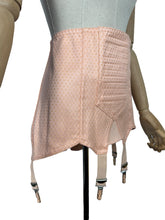 Load image into Gallery viewer, Original 1940&#39;s 1950&#39;s Vintage French Made Peach Damask Boned Corset - Waist 34 *
