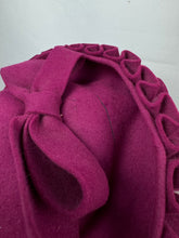 Load image into Gallery viewer, Original 1940’s Magenta Pink Felt Hat with Large Bow Trim by Louis of California
