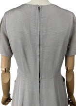 Load image into Gallery viewer, Original 1950's Dove Grey Grosgrain Wiggle Dress with Grape Vine Decoration in Silk and Trapunto Quilting - Bust 38 *
