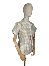 Load image into Gallery viewer, Original 1950&#39;s Deadstock with Tag Le Charme Pink and Blue Stripe Blouse - Bust 34&quot; *
