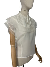 Load image into Gallery viewer, Original 1950&#39;s Sheer White Nylon Ruffle Blouse by &#39;The Claymar Reg&#39;d&#39; - Bust 37 39 *
