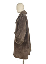 Load image into Gallery viewer, Fabulous Original 1950&#39;s Faux Fur Coat with Huge Cuffs, Shawl Collar and Large Buttons - Bust 38&quot; *
