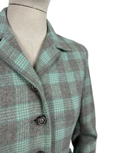 Load image into Gallery viewer, Original 1940&#39;s CC41 Blue, Grey and White Wool Check Single Breasted Jacket - Bust 34 35
