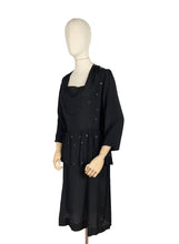 Load image into Gallery viewer, Original 1940&#39;s Dress with Peplum Front and Sequin Decoration - Bust 38 *
