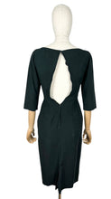 Load image into Gallery viewer, Original 1950&#39;s Black Slub Cotton Wiggle Dress by Pat Hartly - Bust 30 32
