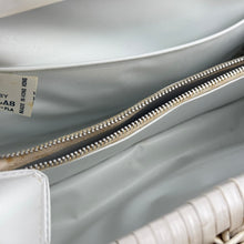 Load image into Gallery viewer, Original 1950&#39;s Princess Charming by Atlas White Wicker Bag with White Lucite Handles and Real Shell Decoration
