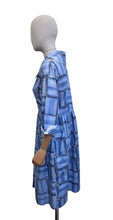Load image into Gallery viewer, Original 1950’s Blue and White Cotton Day Dress with Double Collar - Bust 38
