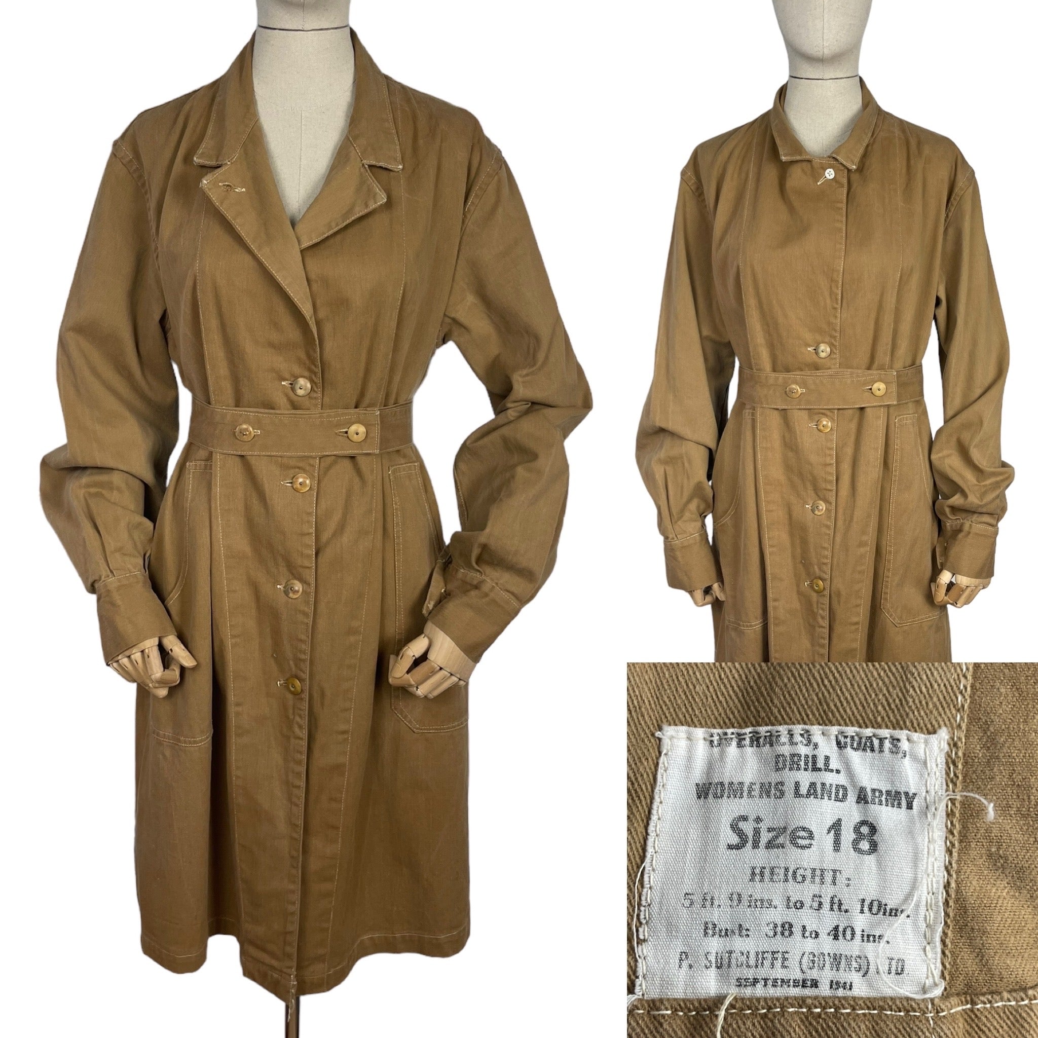 Original 1941's Women's Land Army Milking Coat from WW2