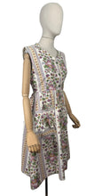 Load image into Gallery viewer, Original 1940&#39;s Thick Cotton Floral Stripe Sleeveless Chore Dress by Ritchwear - Bust 38 39
